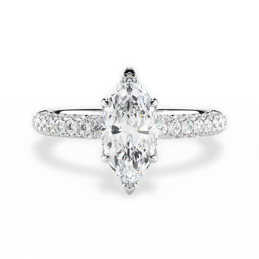 14kt White Gold/18kt White Gold/Platinum/marquise/top