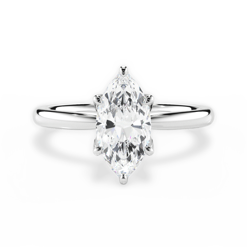 14kt White Gold/18kt White Gold/Platinum/marquise/top