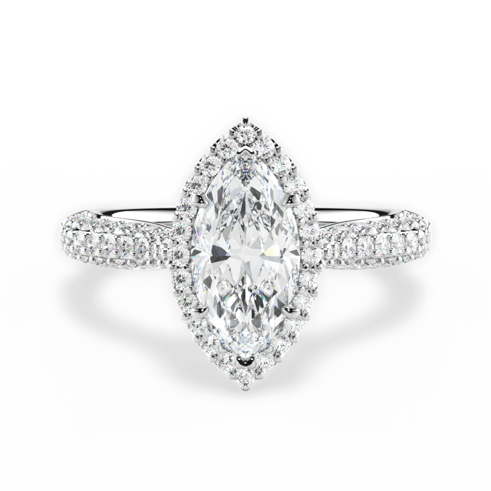 14kt White Gold/18kt White Gold/Platinum/marquise/top