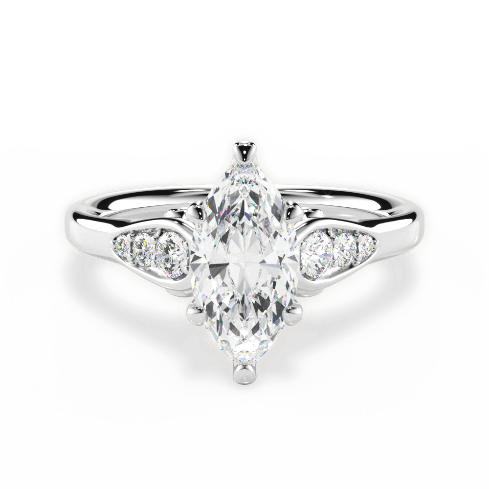 14kt White Gold/18kt White Gold/Platinum/marquise/top