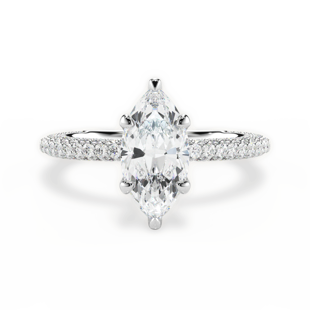 14kt White Gold/18kt White Gold/Platinum/marquise/top