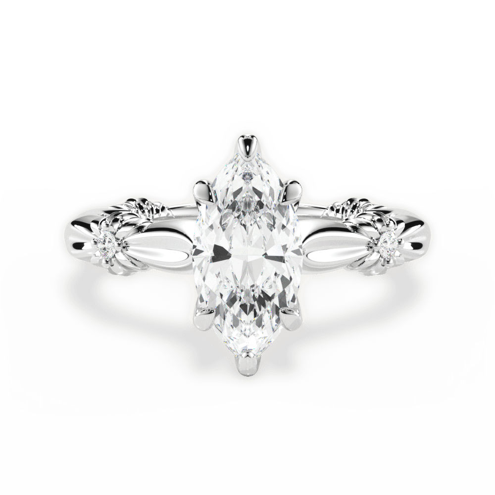 14kt White Gold/18kt White Gold/Platinum/marquise/top