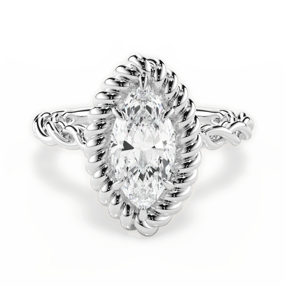 14kt White Gold/18kt White Gold/Platinum/marquise/top