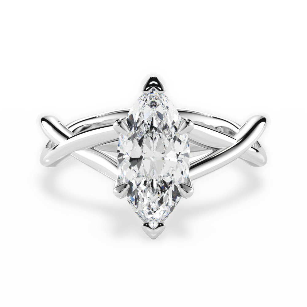 14kt White Gold/18kt White Gold/Platinum/marquise/top