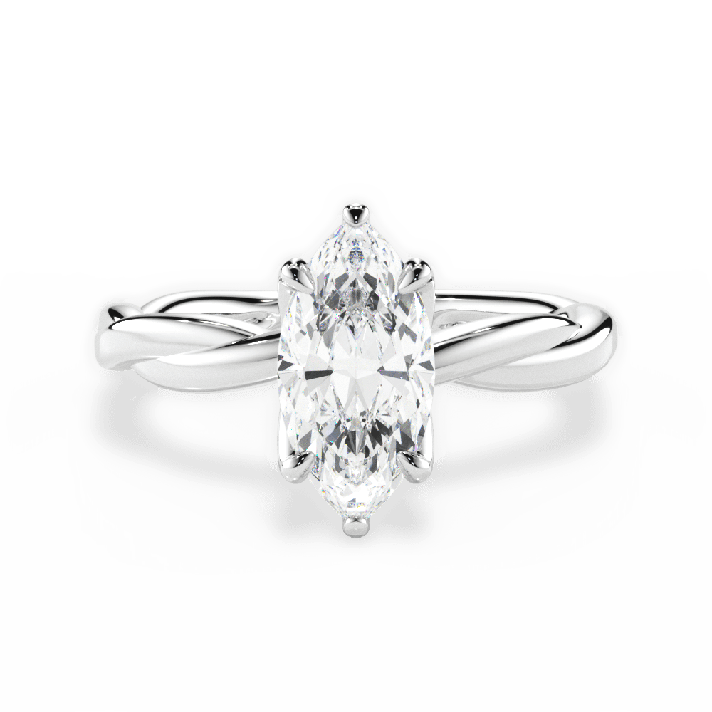 14kt White Gold/18kt White Gold/Platinum/marquise/top