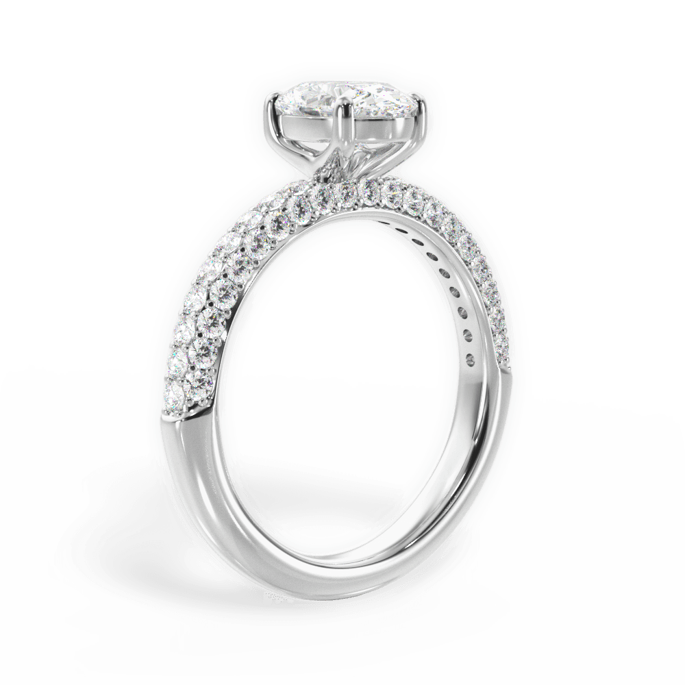 14kt White Gold/18kt White Gold/Platinum/oval/front