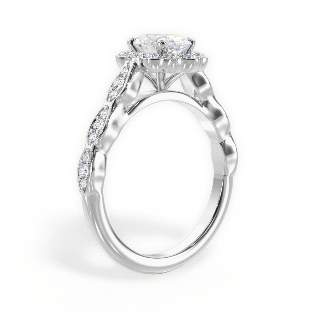 14kt White Gold/18kt White Gold/Platinum/oval/front