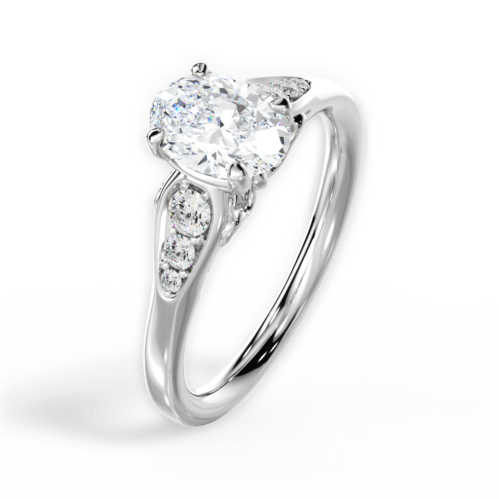 14kt White Gold/18kt White Gold/Platinum/oval/perspective