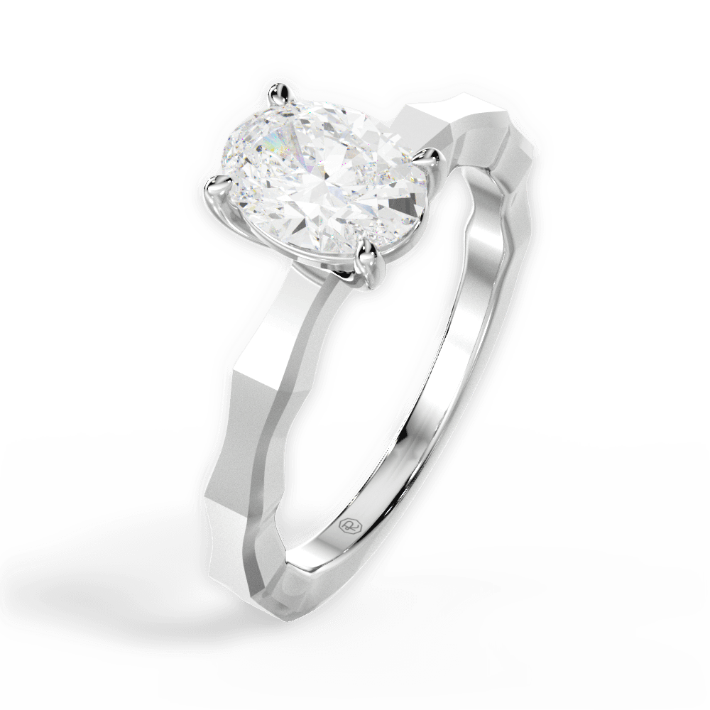 14kt White Gold/18kt White Gold/Platinum/oval/perspective