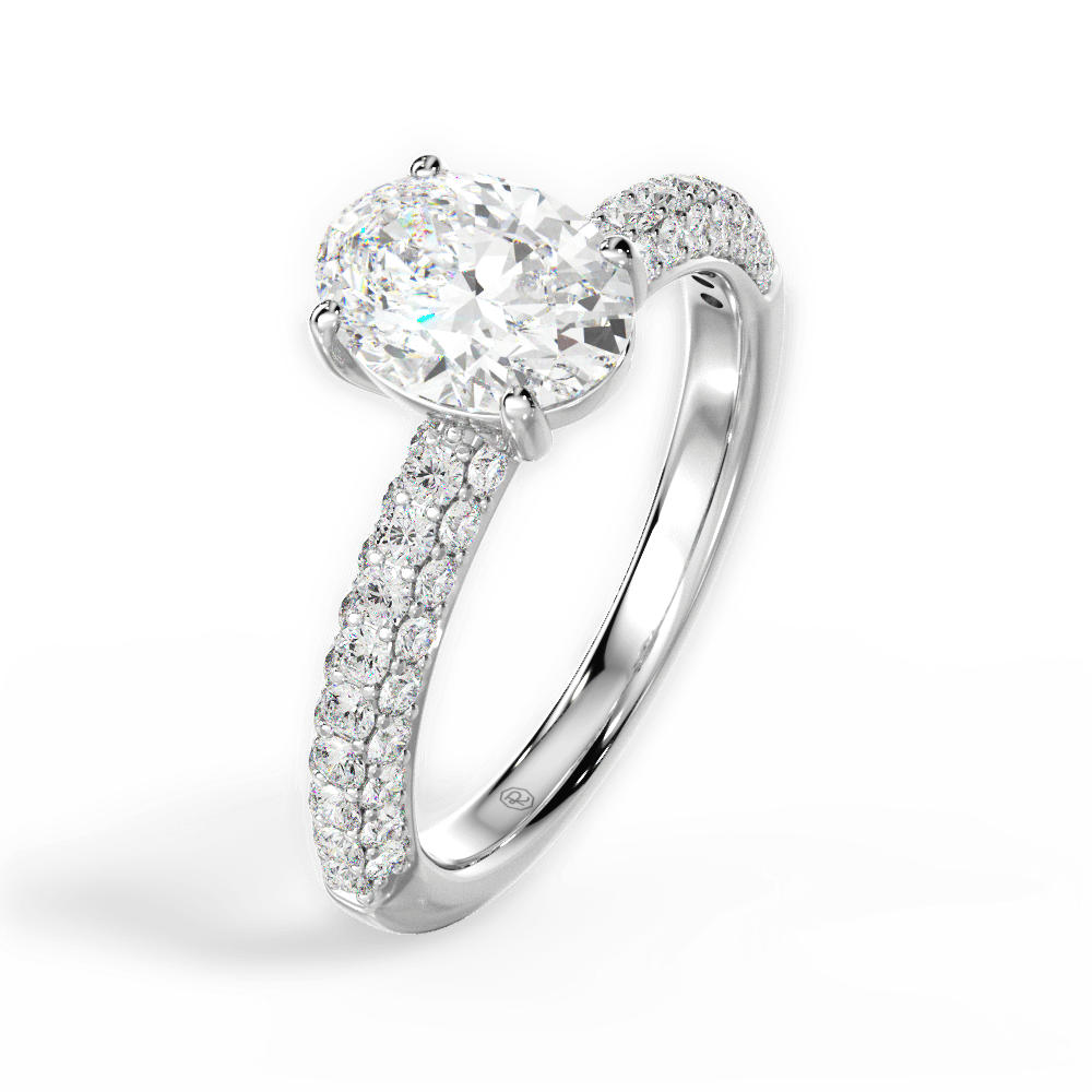 14kt White Gold/18kt White Gold/Platinum/oval/perspective