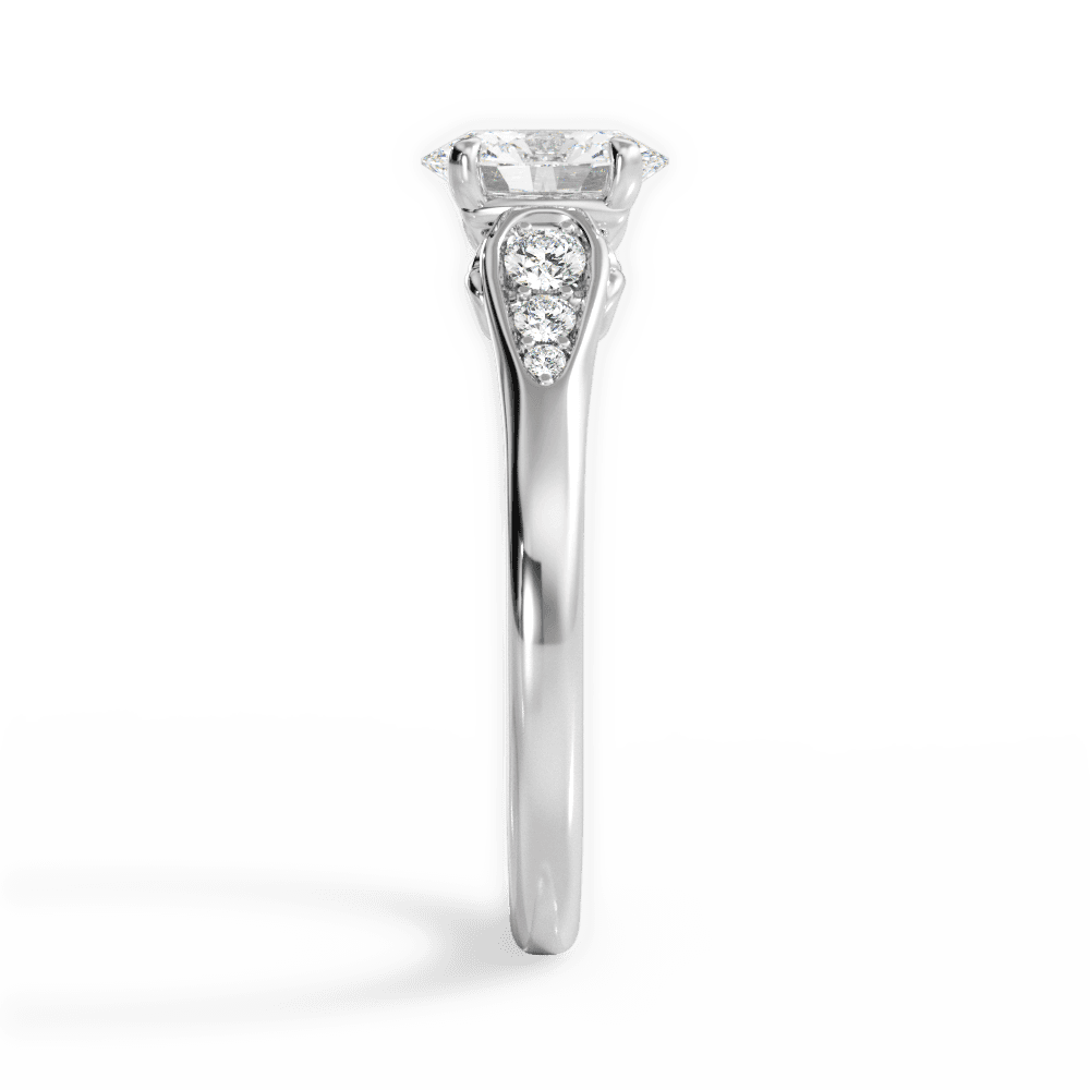 14kt White Gold/18kt White Gold/Platinum/oval/side