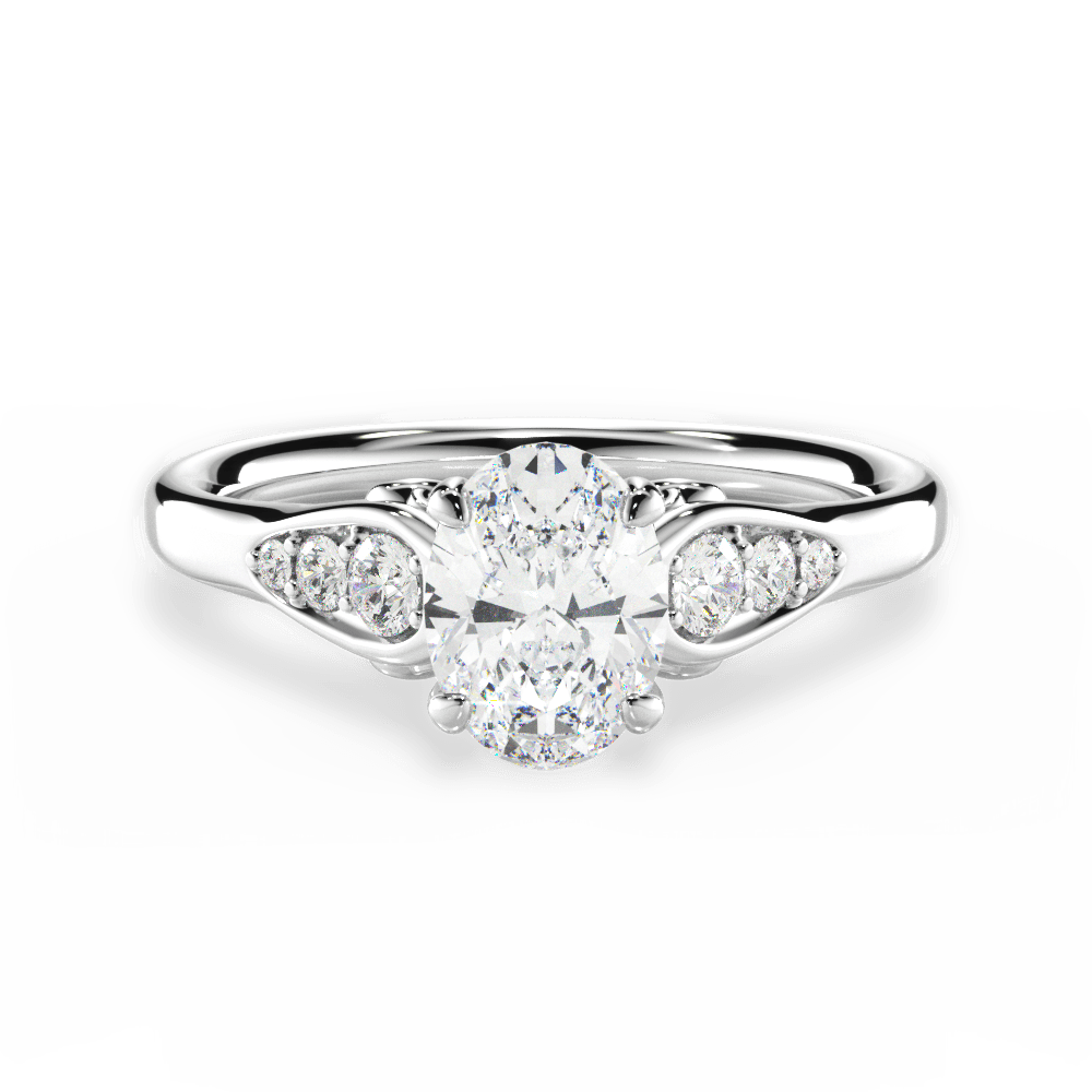 14kt White Gold/18kt White Gold/Platinum/oval/top