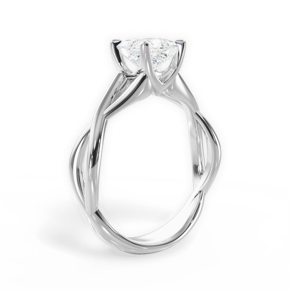 14kt White Gold/18kt White Gold/Platinum/princess/front