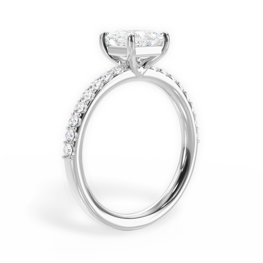 14kt White Gold/18kt White Gold/Platinum/princess/front