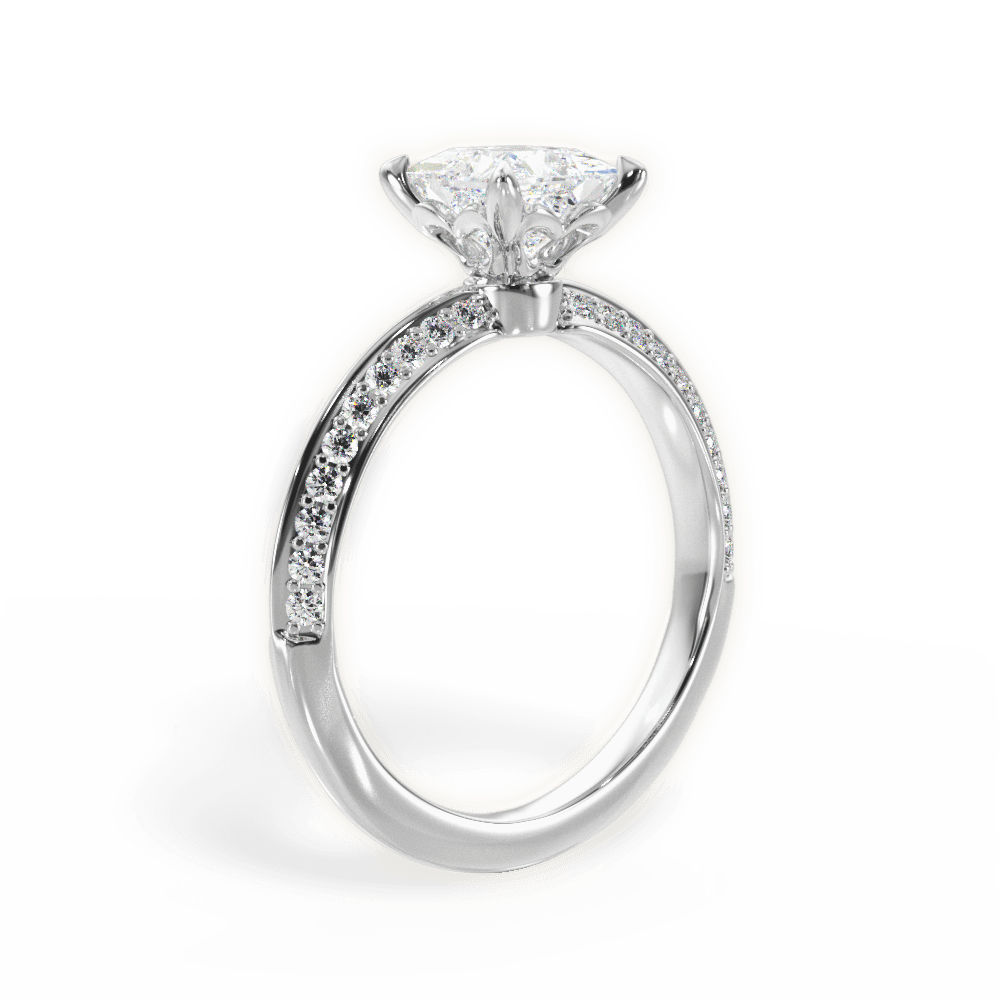 14kt White Gold/18kt White Gold/Platinum/princess/front