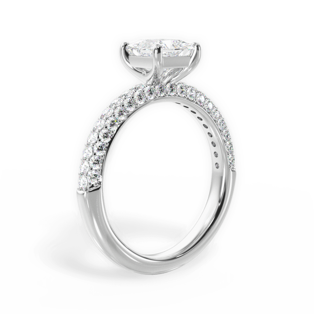 14kt White Gold/18kt White Gold/Platinum/princess/front