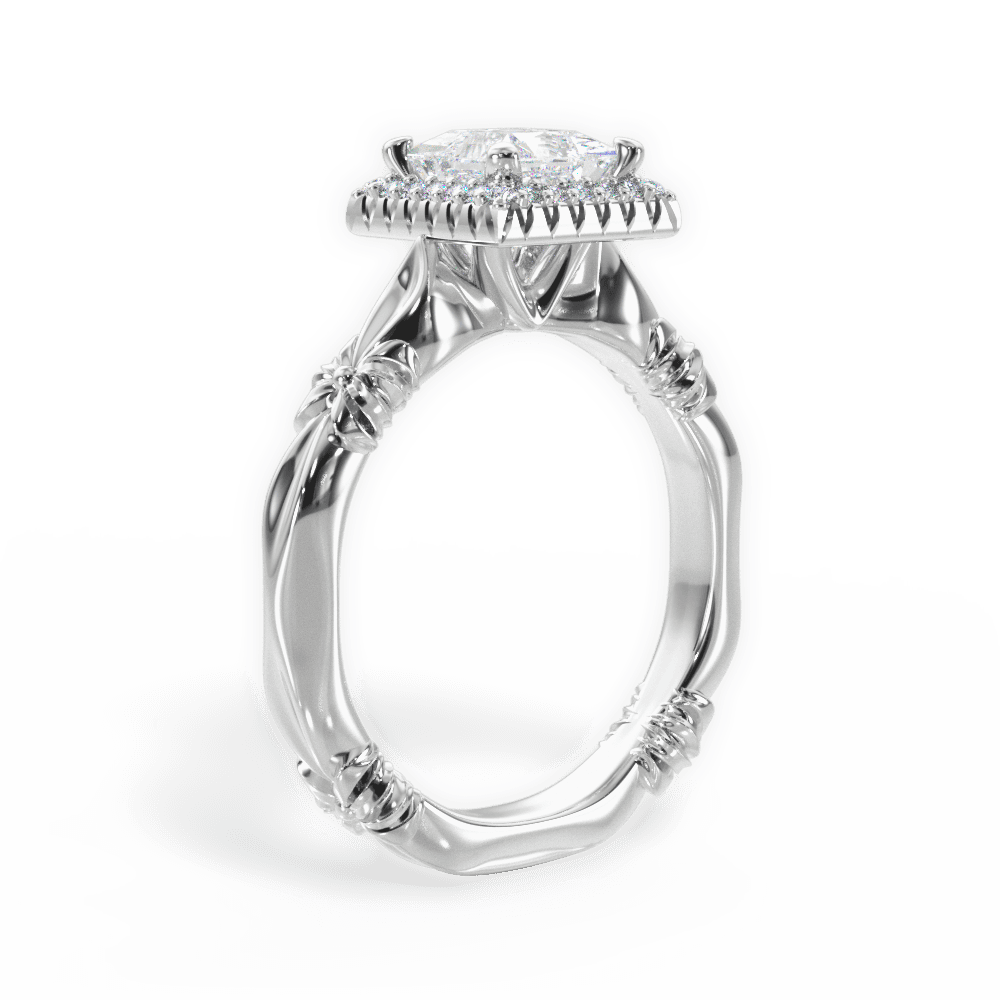 14kt White Gold/18kt White Gold/Platinum/princess/front
