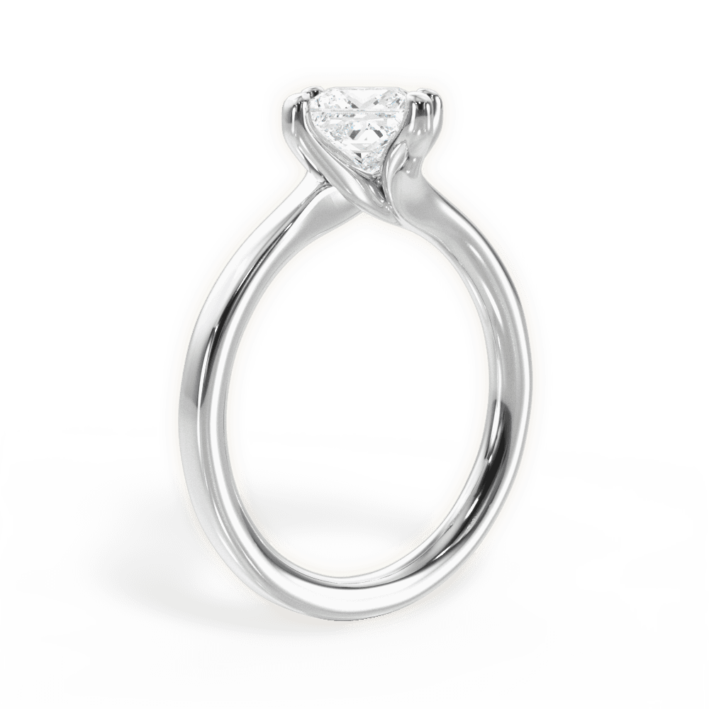 14kt White Gold/18kt White Gold/Platinum/princess/front