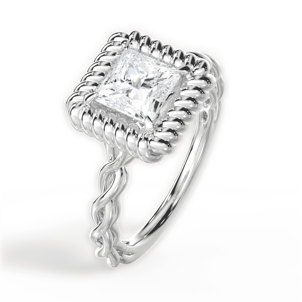 14kt White Gold/18kt White Gold/Platinum/princess/perspective