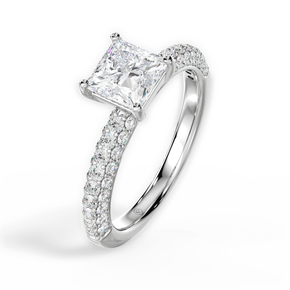 14kt White Gold/18kt White Gold/Platinum/princess/perspective