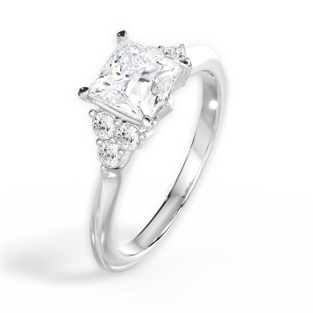 14kt White Gold/18kt White Gold/Platinum/princess/perspective