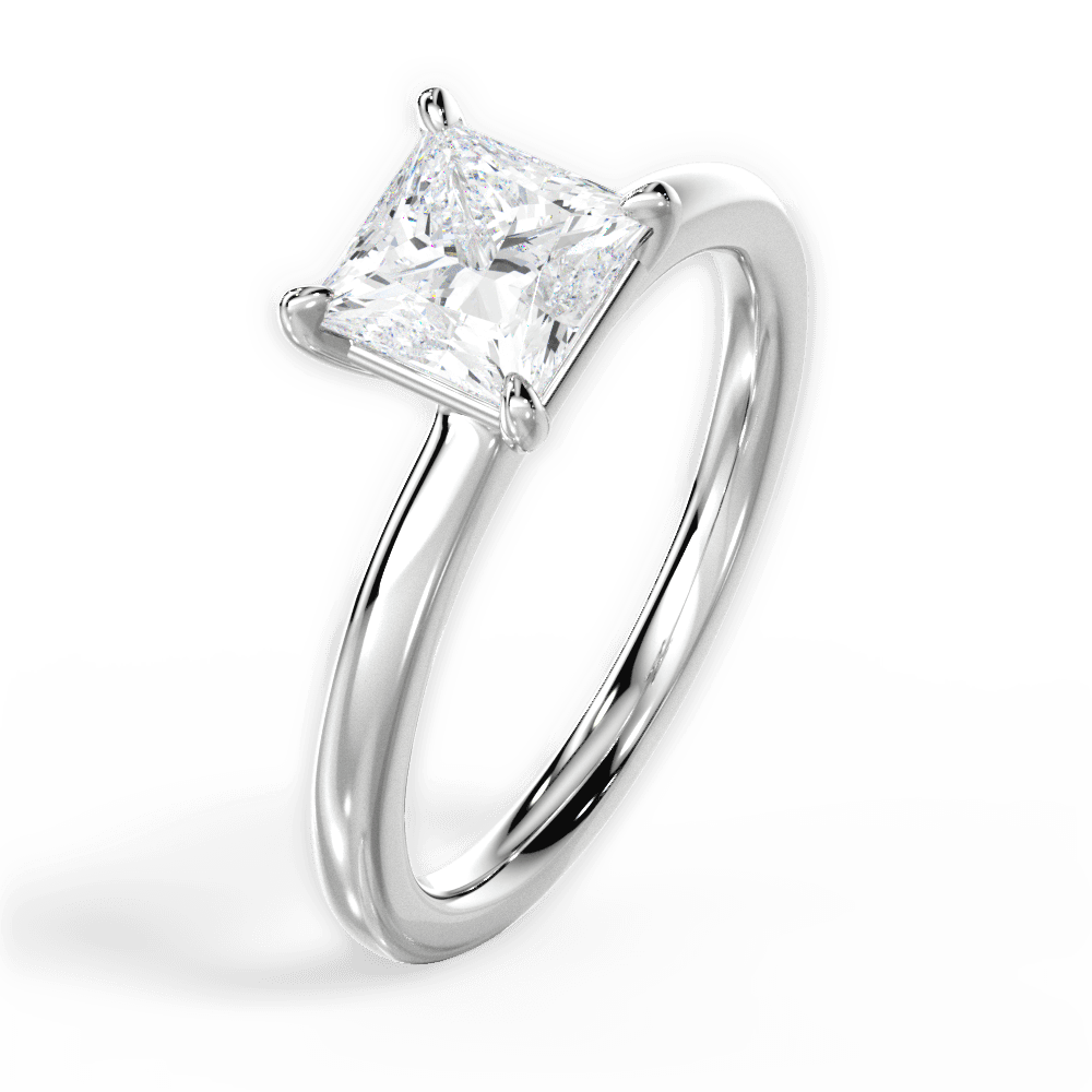 14kt White Gold/18kt White Gold/Platinum/princess/perspective