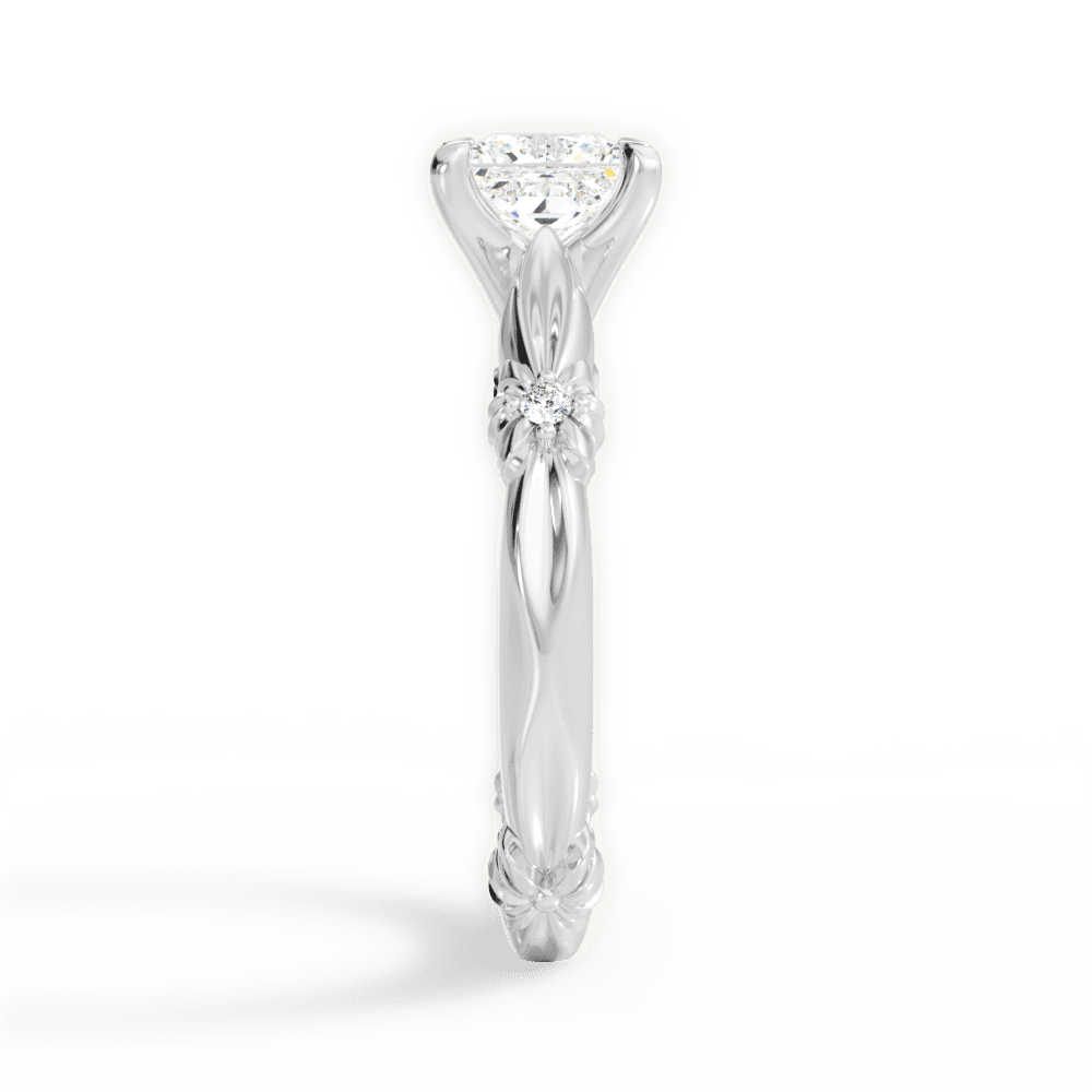 14kt White Gold/18kt White Gold/Platinum/princess/side