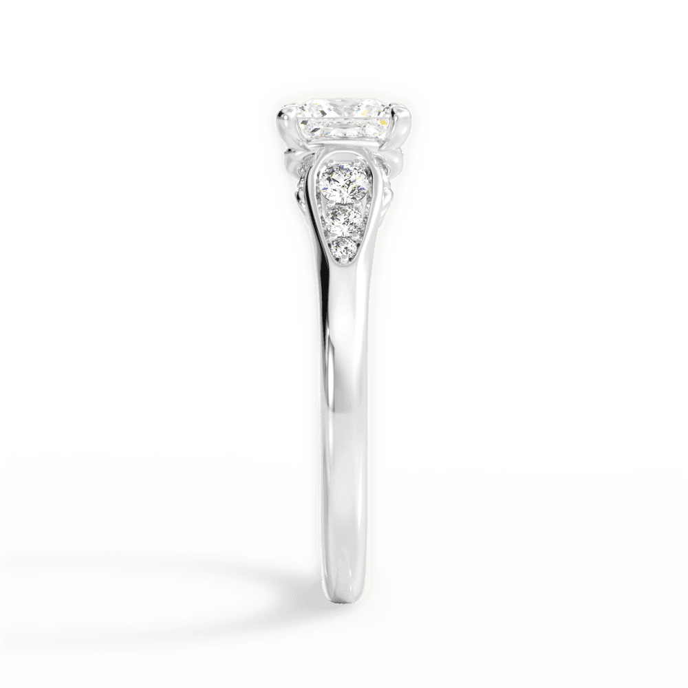 14kt White Gold/18kt White Gold/Platinum/princess/side