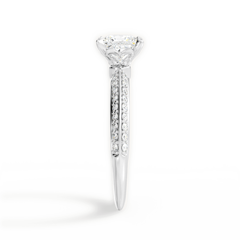 14kt White Gold/18kt White Gold/Platinum/princess/side