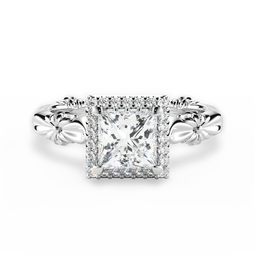 14kt White Gold/18kt White Gold/Platinum/princess/top