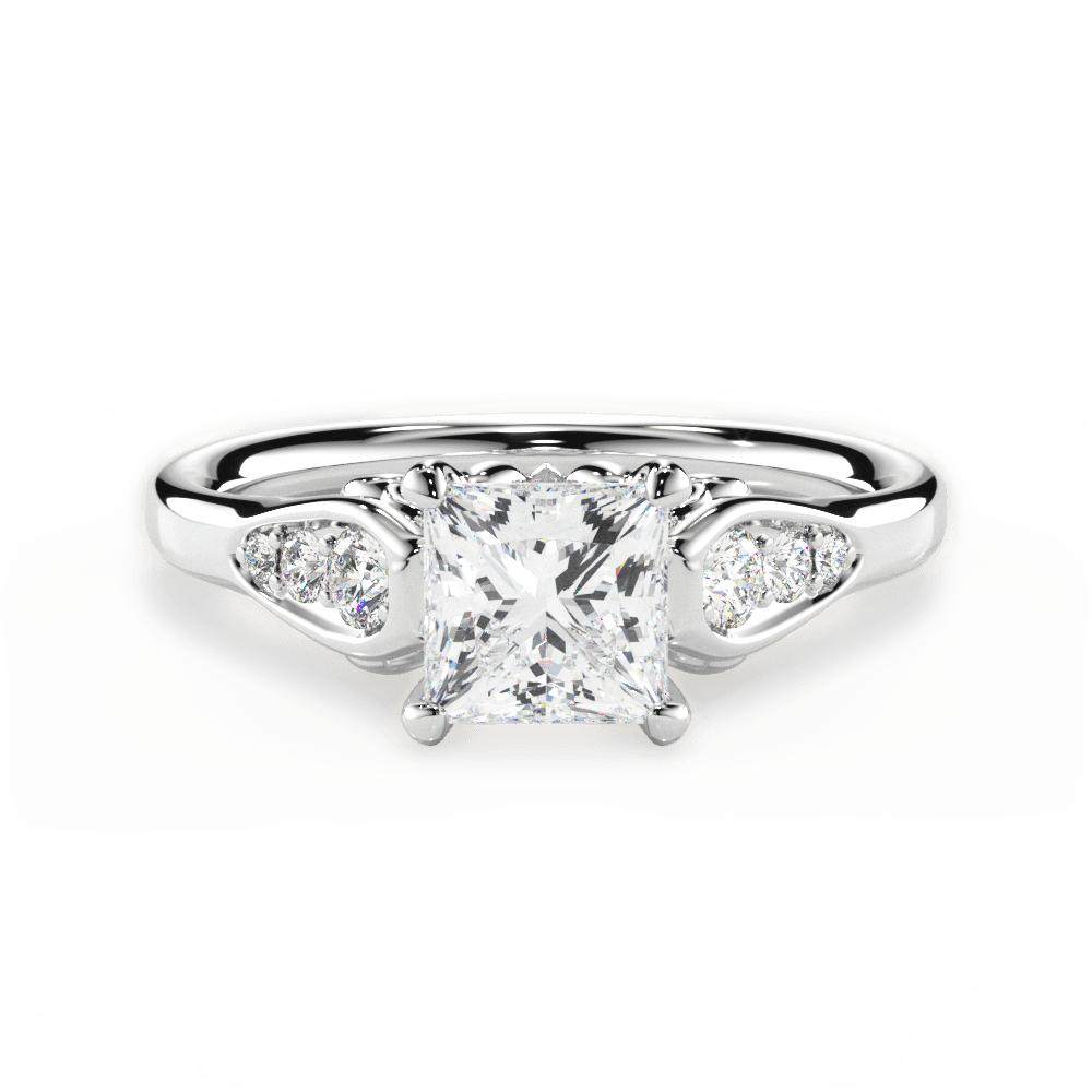 14kt White Gold/18kt White Gold/Platinum/princess/top