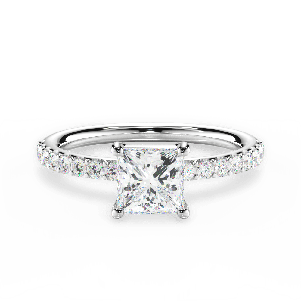 14kt White Gold/18kt White Gold/Platinum/princess/top