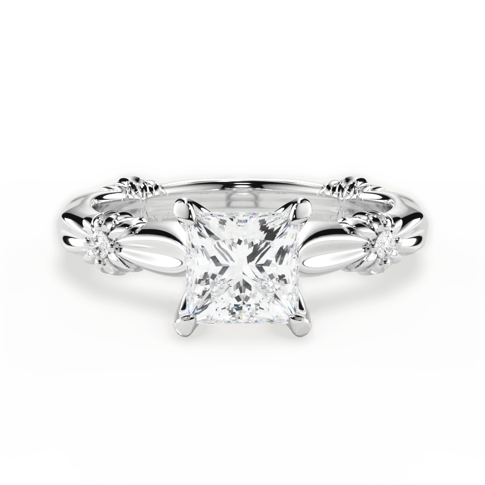 14kt White Gold/18kt White Gold/Platinum/princess/top