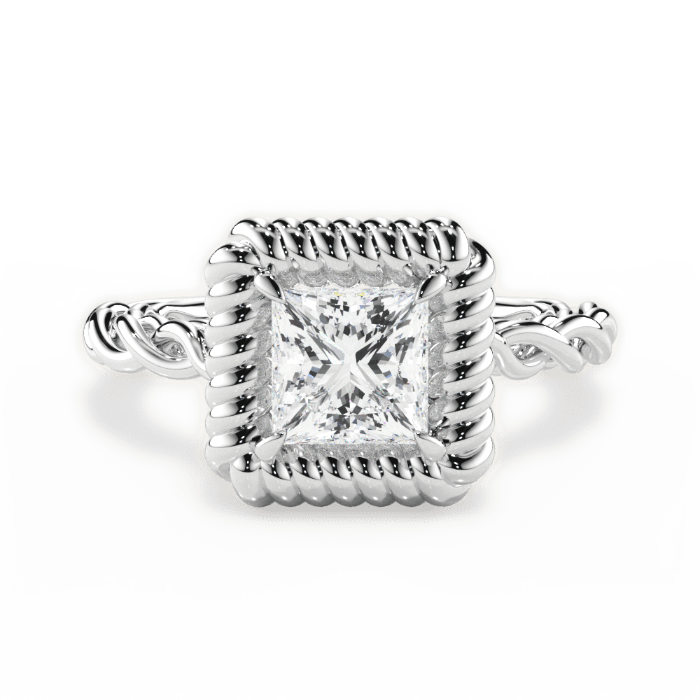 14kt White Gold/18kt White Gold/Platinum/princess/top