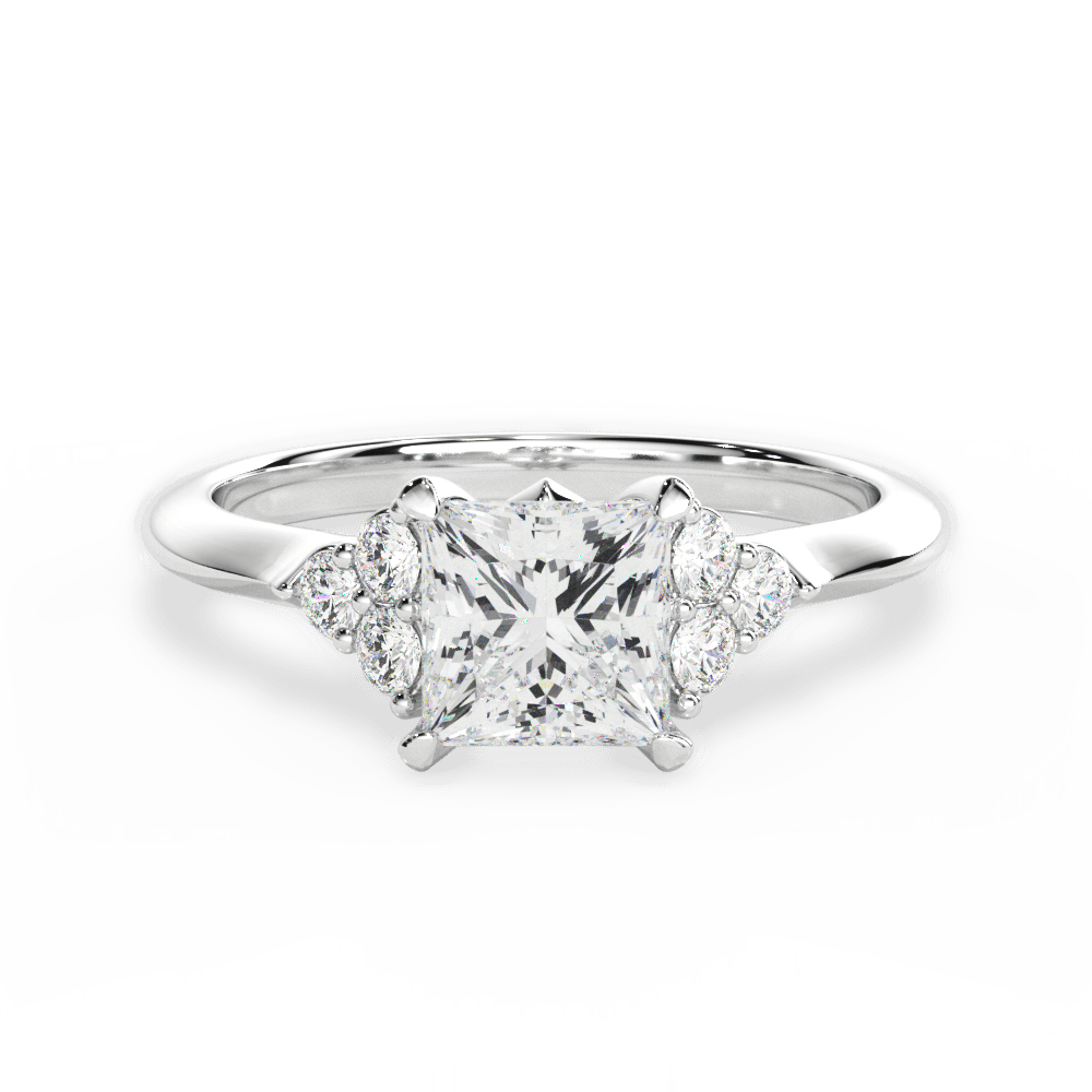 14kt White Gold/18kt White Gold/Platinum/princess/top