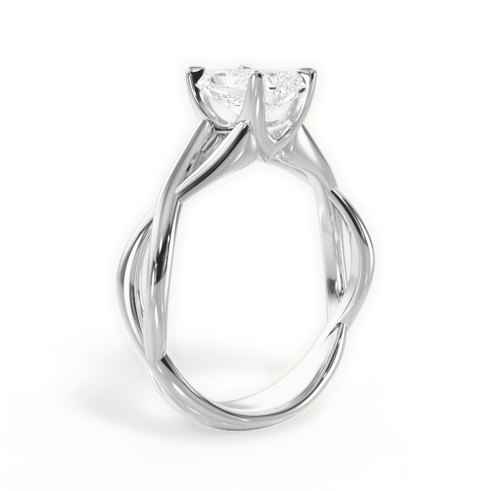 14kt White Gold/18kt White Gold/Platinum/radiant/front