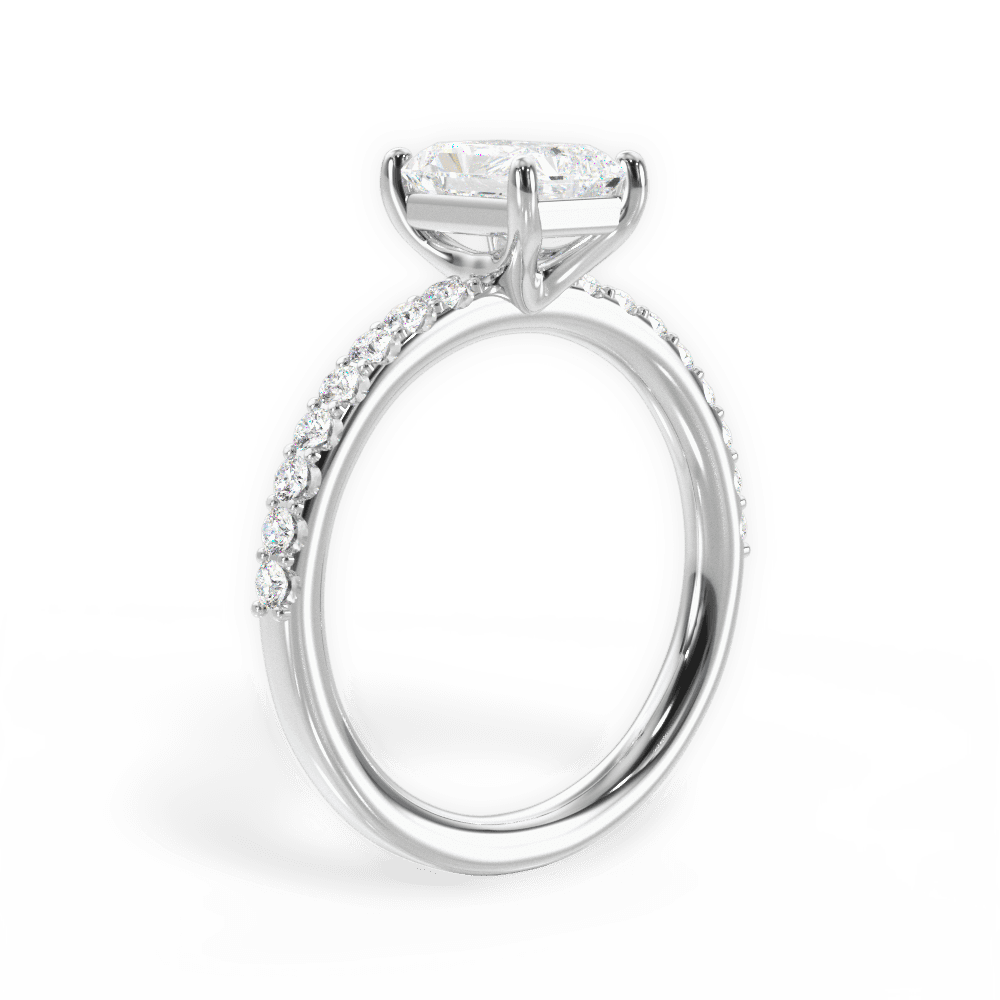 14kt White Gold/18kt White Gold/Platinum/radiant/front