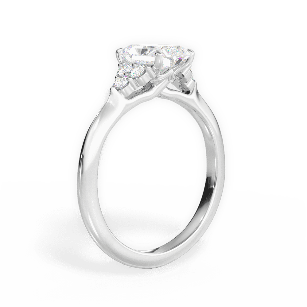 14kt White Gold/18kt White Gold/Platinum/radiant/front