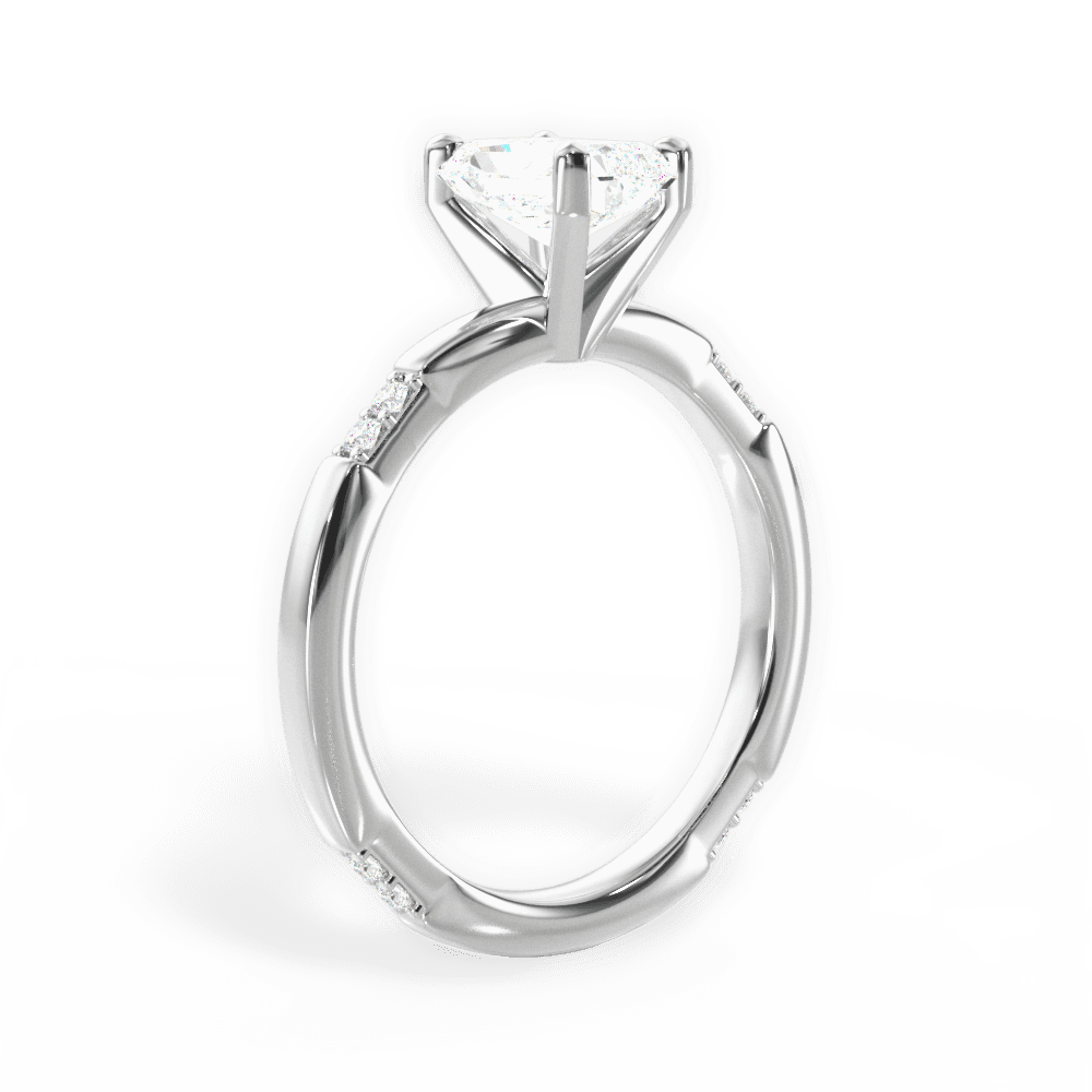 14kt White Gold/18kt White Gold/Platinum/radiant/front