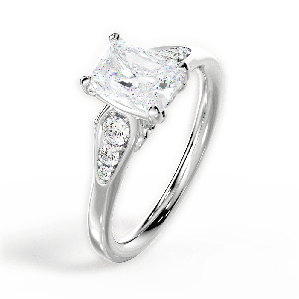 14kt White Gold/18kt White Gold/Platinum/radiant/perspective