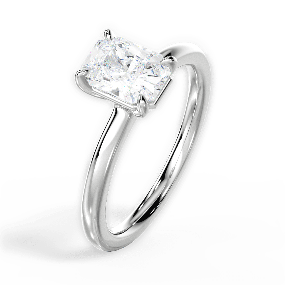 14kt White Gold/18kt White Gold/Platinum/radiant/perspective