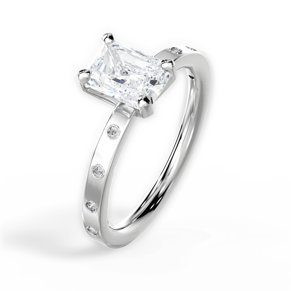 14kt White Gold/18kt White Gold/Platinum/radiant/perspective