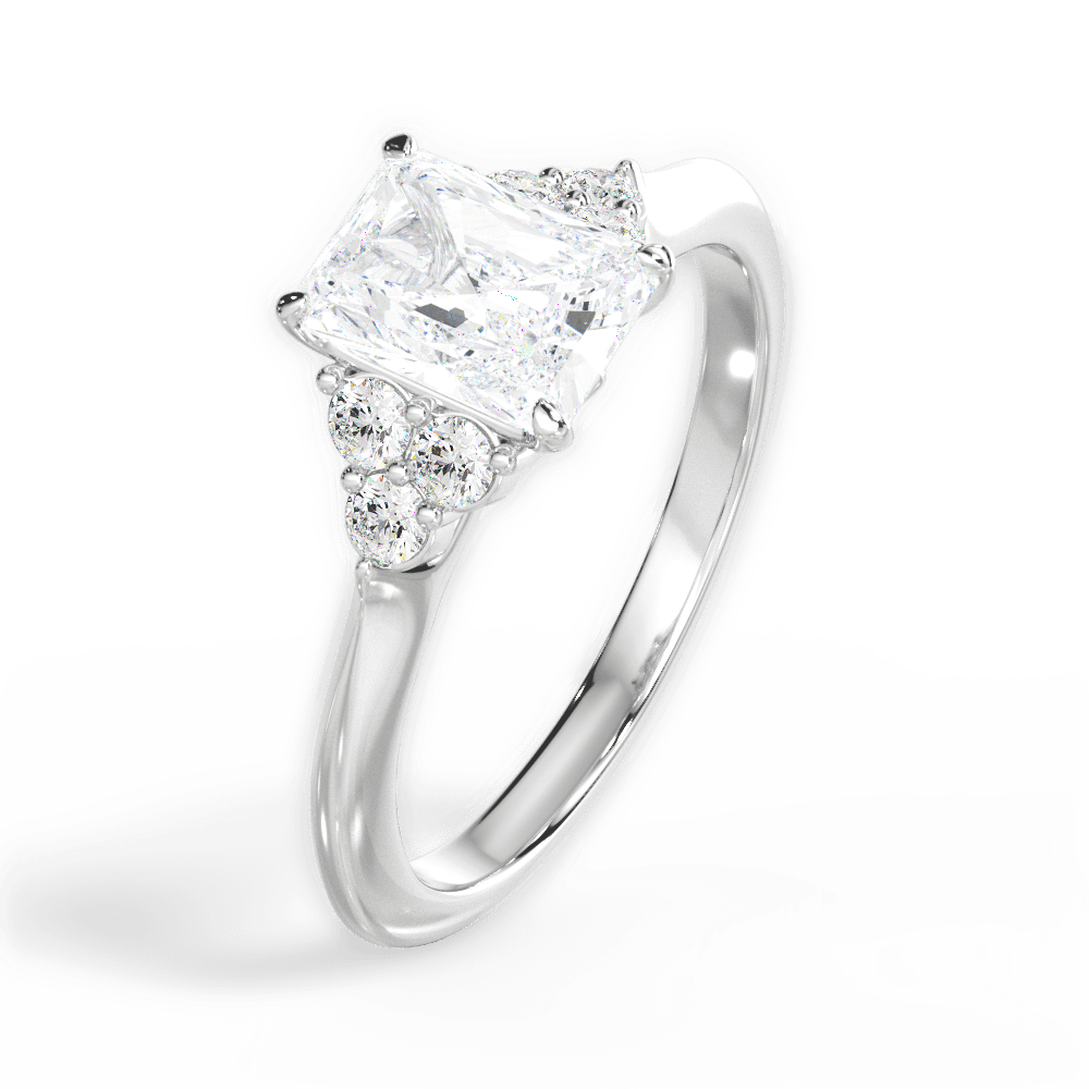 14kt White Gold/18kt White Gold/Platinum/radiant/perspective