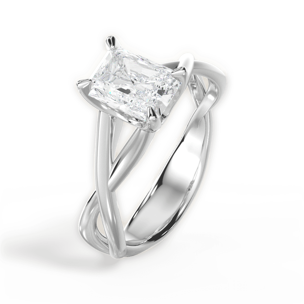 14kt White Gold/18kt White Gold/Platinum/radiant/perspective