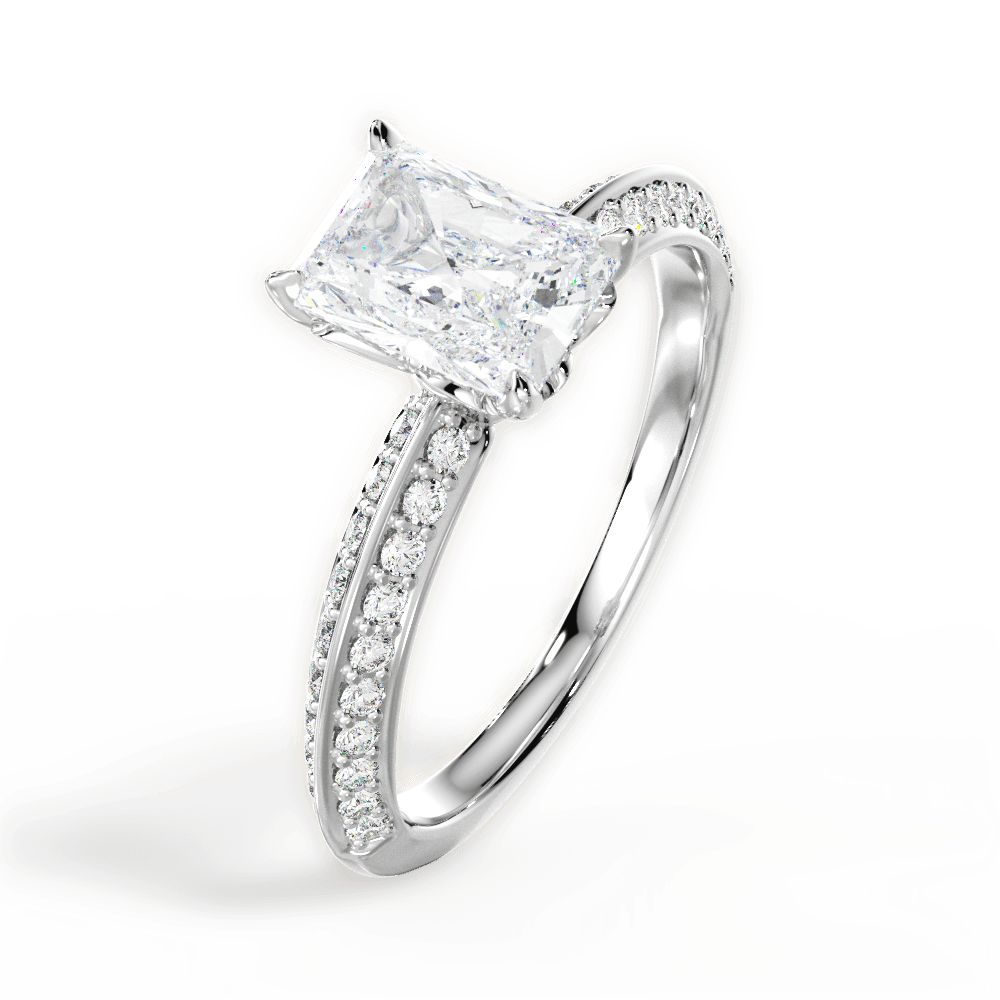 14kt White Gold/18kt White Gold/Platinum/radiant/perspective