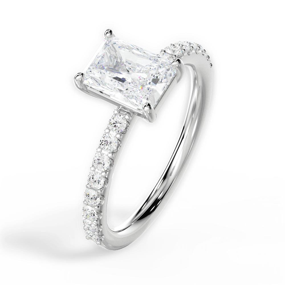 14kt White Gold/18kt White Gold/Platinum/radiant/perspective