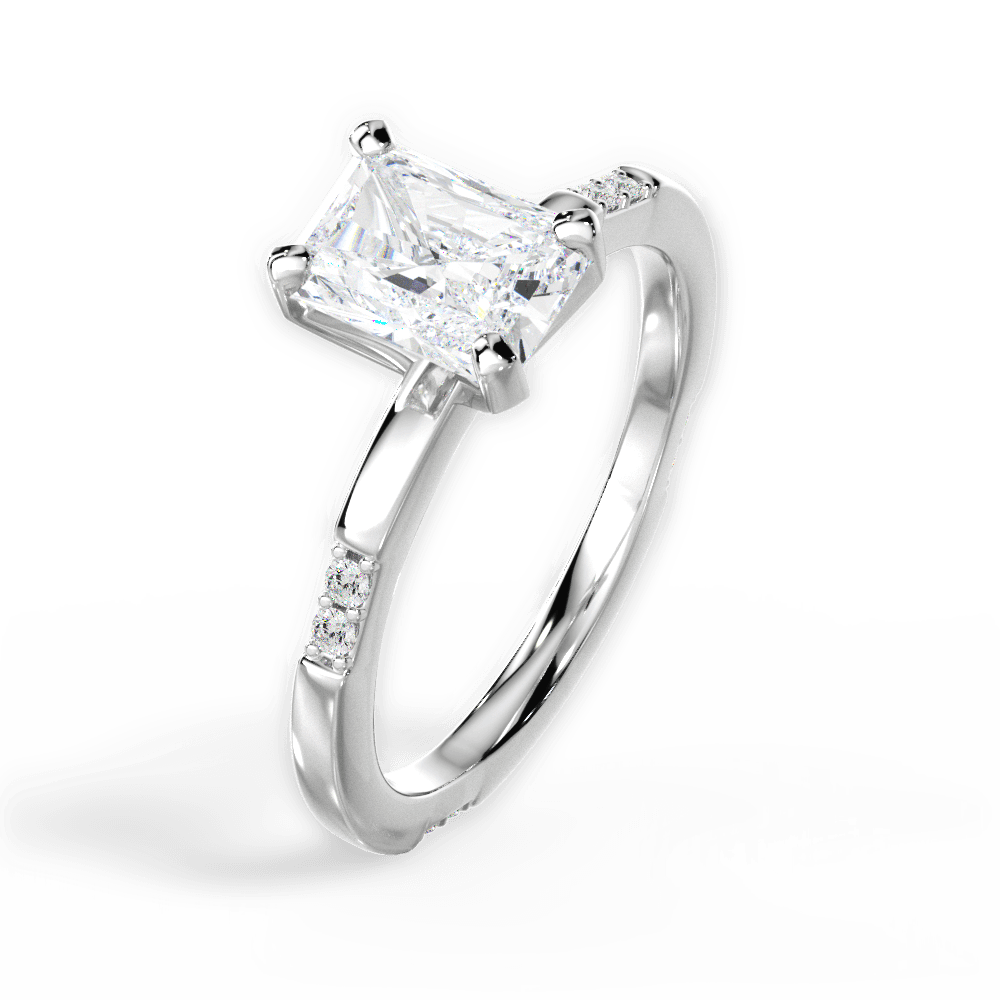 14kt White Gold/18kt White Gold/Platinum/radiant/perspective