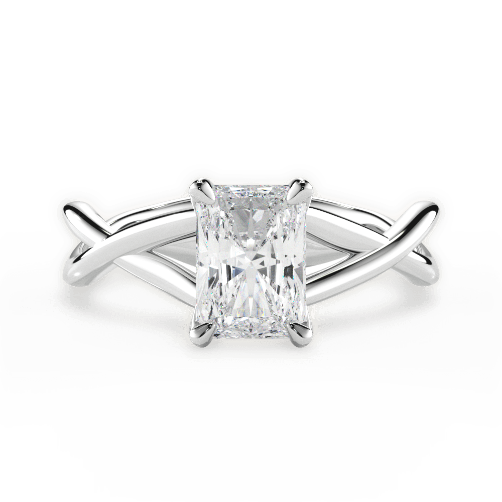 14kt White Gold/18kt White Gold/Platinum/radiant/top