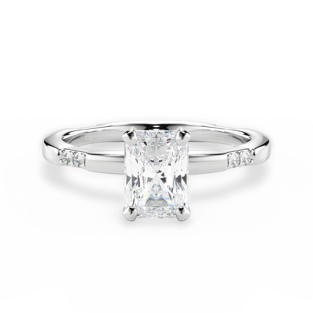 14kt White Gold/18kt White Gold/Platinum/radiant/top