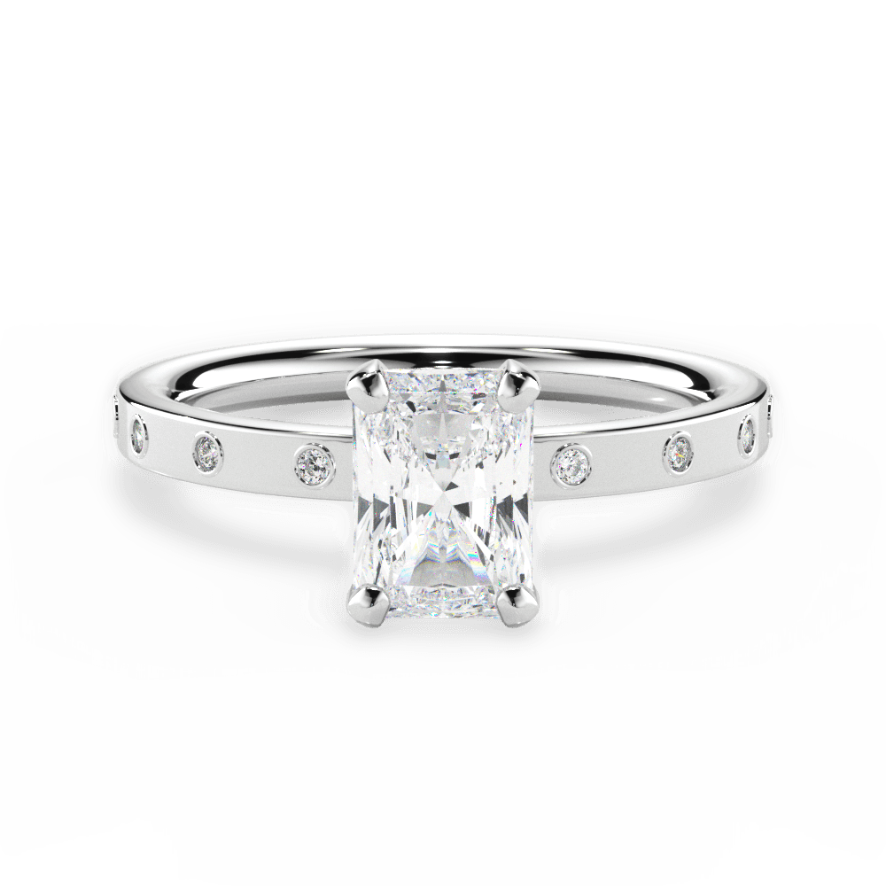 14kt White Gold/18kt White Gold/Platinum/radiant/top